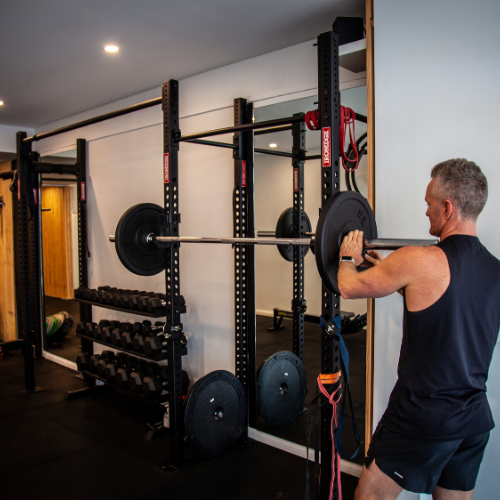Illustration of a person doing strength training exercises